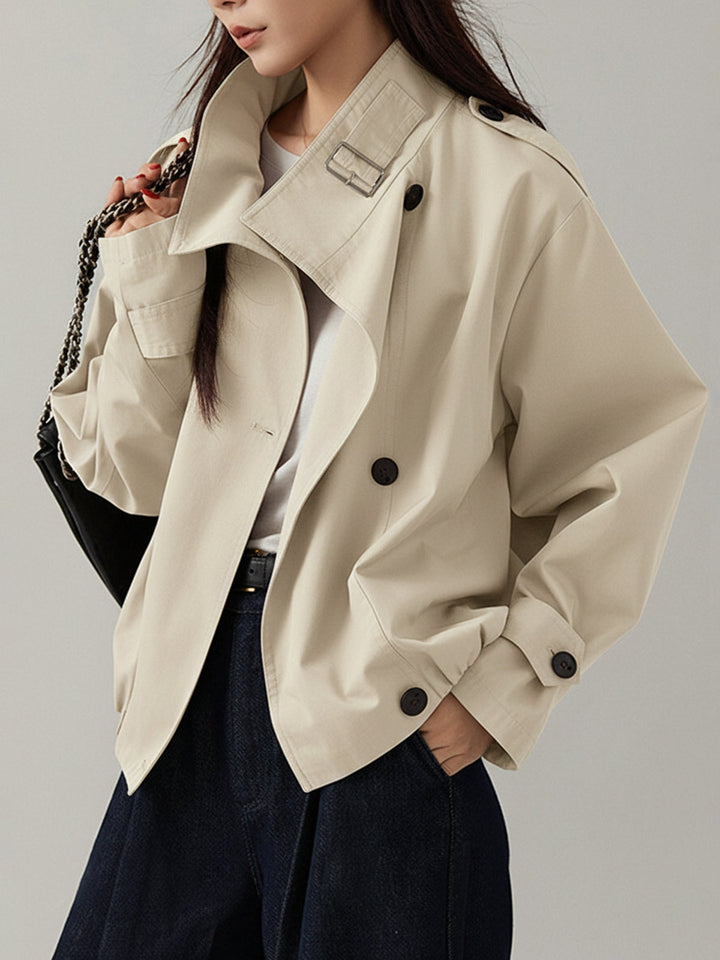 Vintage Loose Trench Coat  Liora Lane Boutique Trench Coats Off-White / XL 69.00