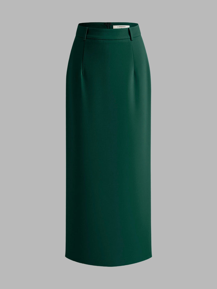 Elegant Slit Back Maxi Skirt Without Belt  Liora Lane Boutique Skirts