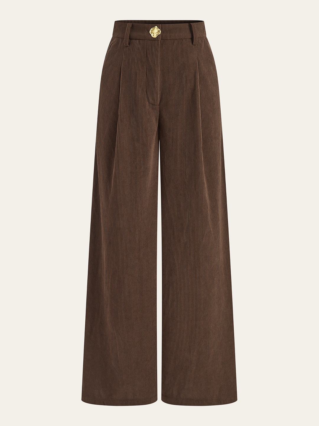 Corduroy Wide-Leg Pleated Pants  Liora Lane Boutique Pants Brown / XL 49.00