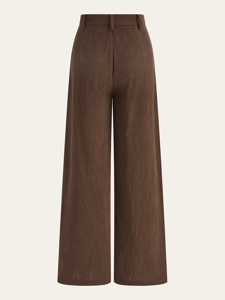 Corduroy Wide-Leg Pleated Pants  Liora Lane Boutique Pants