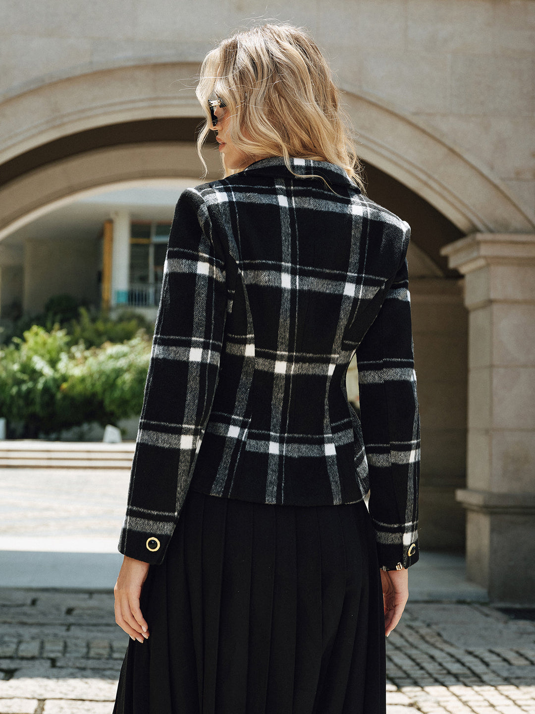 Plaid Wool Blend Blazer  Liora Lane Boutique Blazers