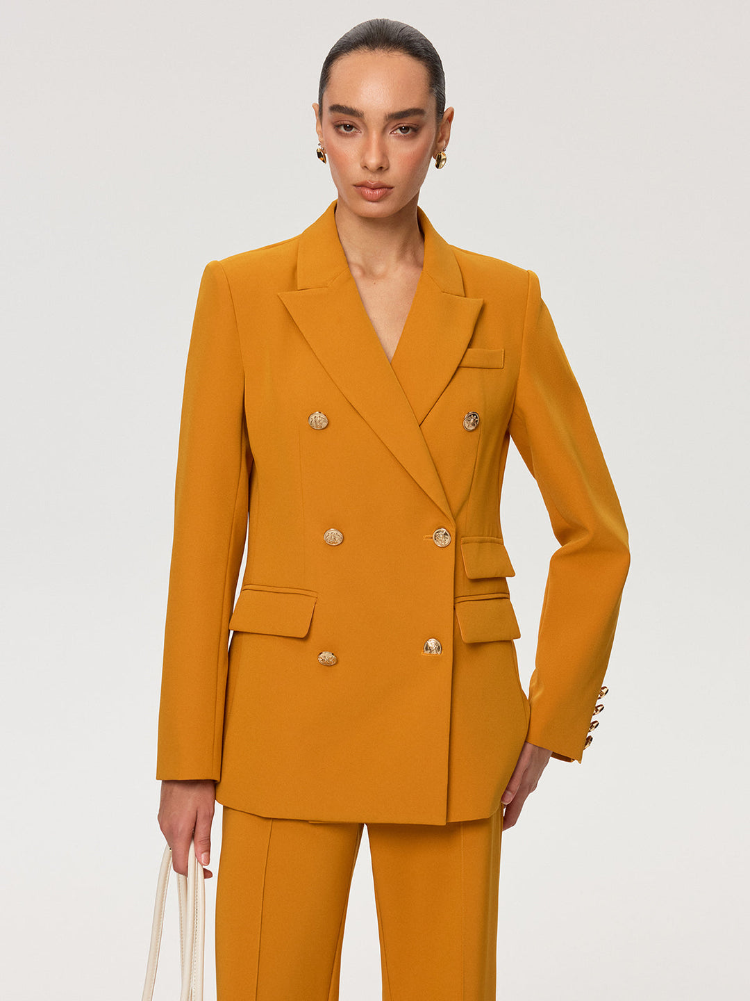 Double-Breasted Metal Button Blazer  Liora Lane Boutique Blazers