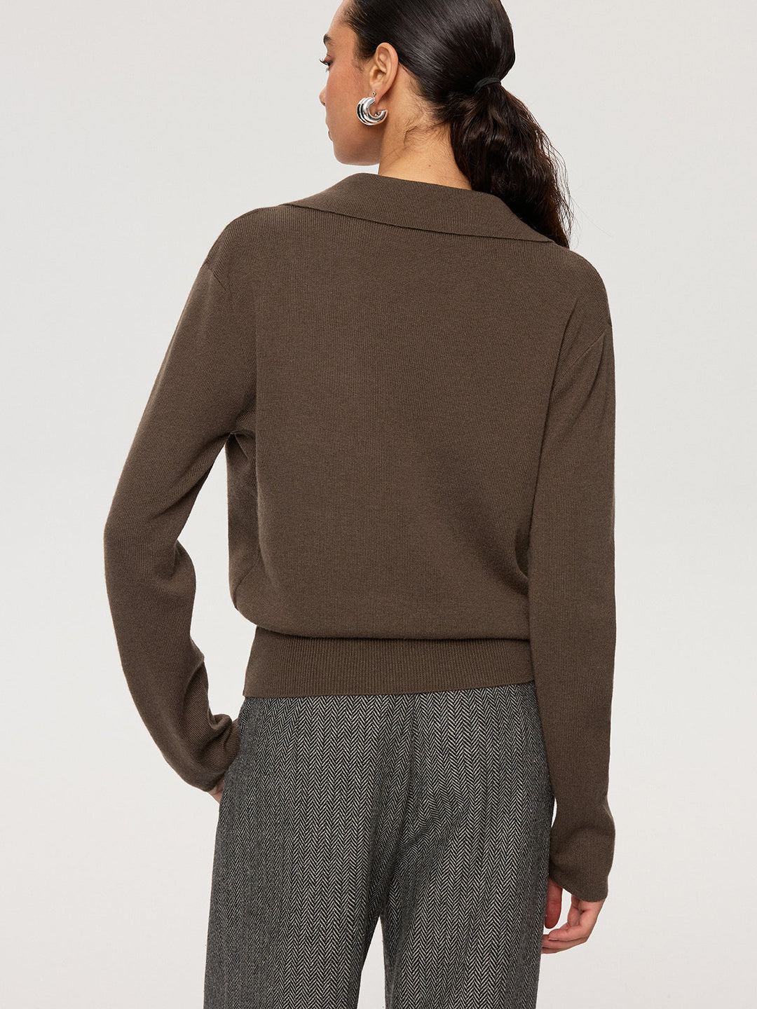2 in 1 Color-Block Wool Blend Polo Collar Sweater  Liora Lane Boutique Sweaters