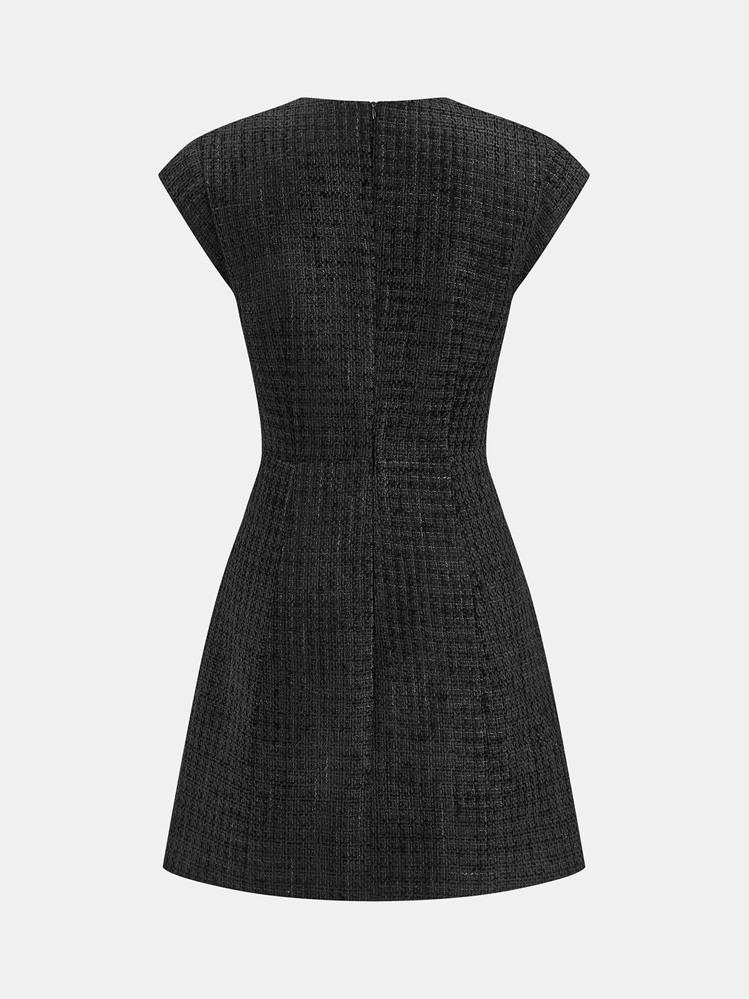Metal Button Tweed Sleeveless Mini Dress  Liora Lane Boutique Dresses