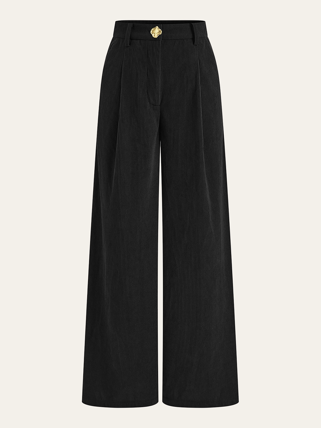 Corduroy Wide-Leg Pleated Pants  Liora Lane Boutique Pants Black / XL 49.00