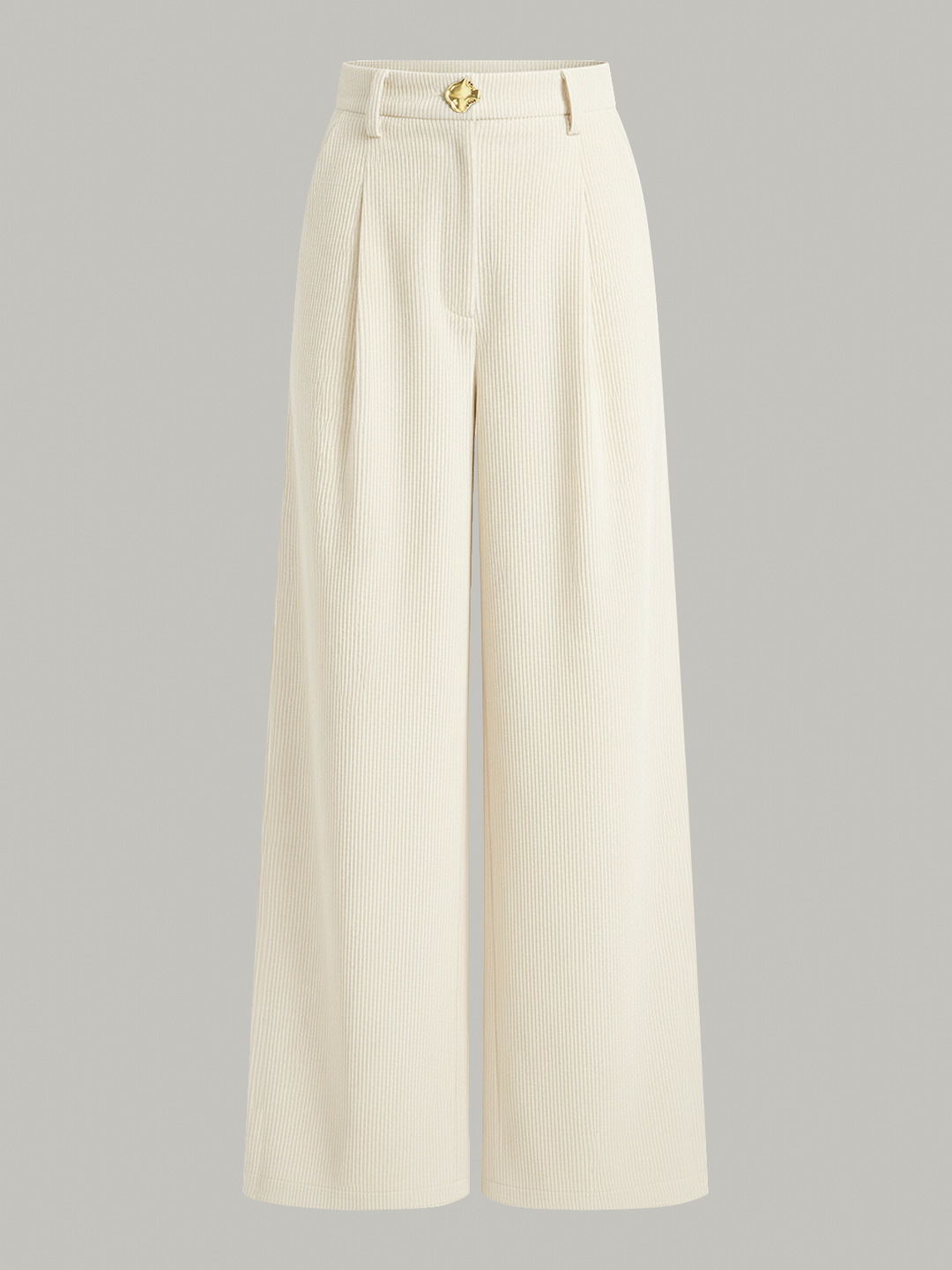 Corduroy Wide-Leg Pleated Pants  Liora Lane Boutique Pants Apricot / XL 49.00