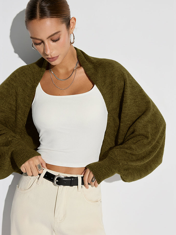 Wool Blend Oversized Batwing Sleeve Cardigan  Liora Lane Boutique Cardigans ArmyGreen / XL 44.00