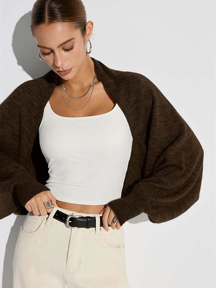 Wool Blend Oversized Batwing Sleeve Cardigan  Liora Lane Boutique Cardigans Dark Brown / XL 44.00