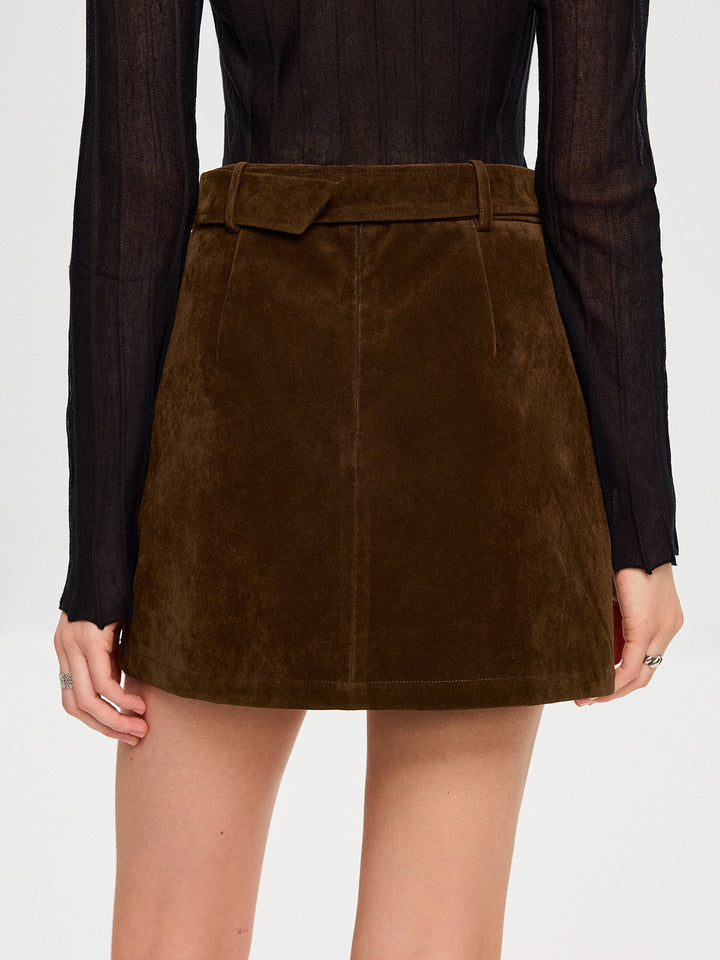 Belted Suede Mini Skirt  Liora Lane Boutique Skirts
