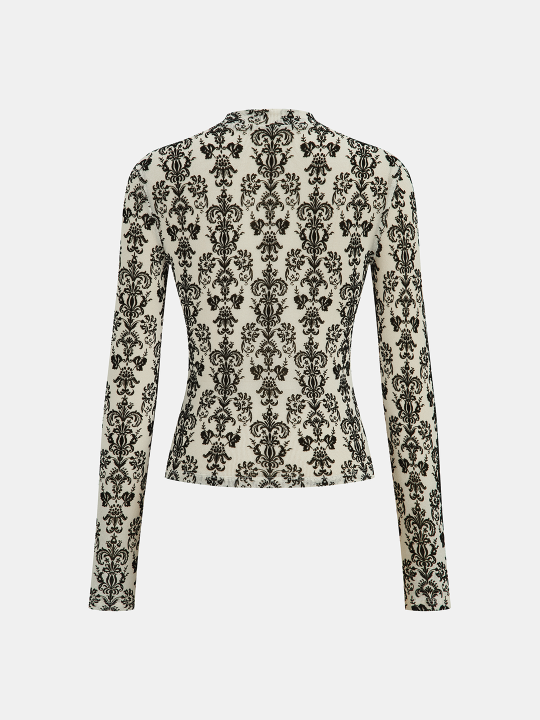 Damask Print Mock Neck T-Shirt  Liora Lane Boutique T-Shirts