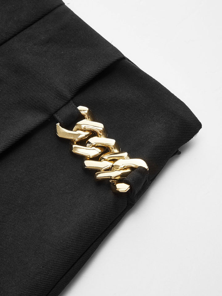 Chain Detail Pleat Skorts  Liora Lane Boutique Shorts