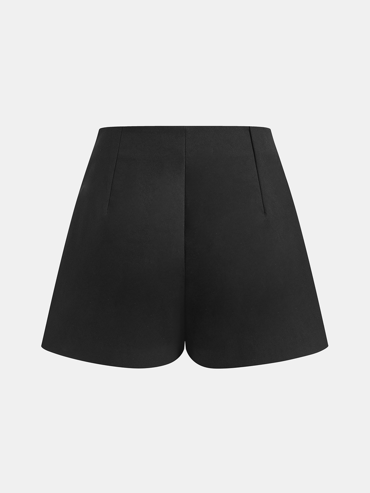 Chain Detail Pleat Skorts  Liora Lane Boutique Shorts