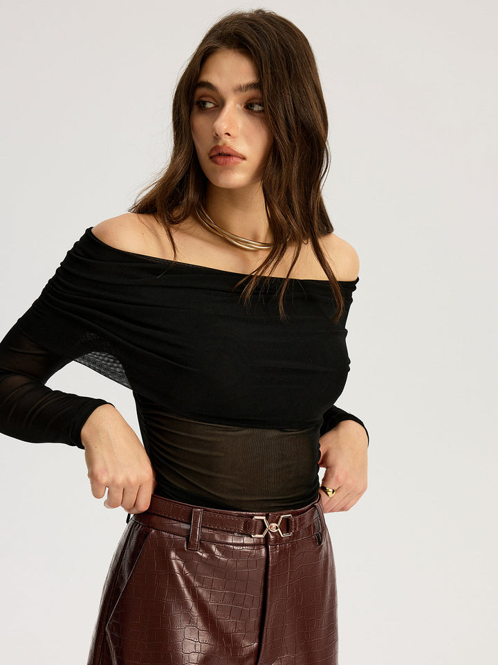 Bra-Free Off-Shoulder Long Sleeve T-Shirt  Liora Lane Boutique T-Shirts