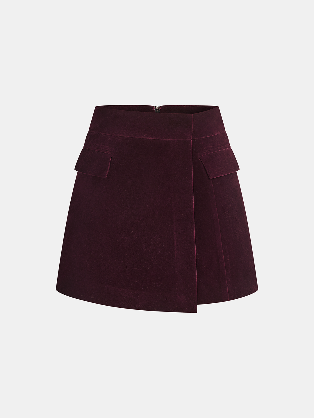 Corduroy Asymmetric Mini Skirt  Liora Lane Boutique Skirts Burgundy / XL 45.00