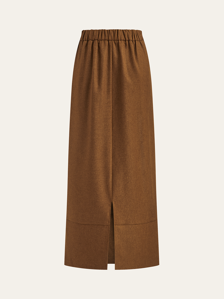 Elastic Waist Slit Maxi Skirt  Liora Lane Boutique Skirts