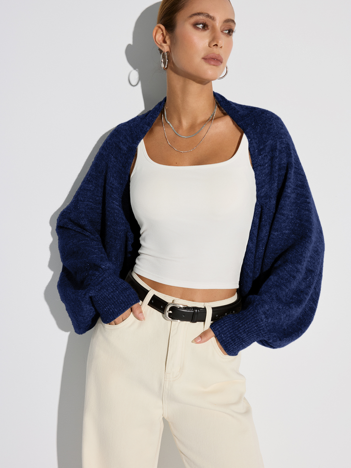 Wool Blend Oversized Batwing Sleeve Cardigan  Liora Lane Boutique Cardigans Navy / XL 44.00