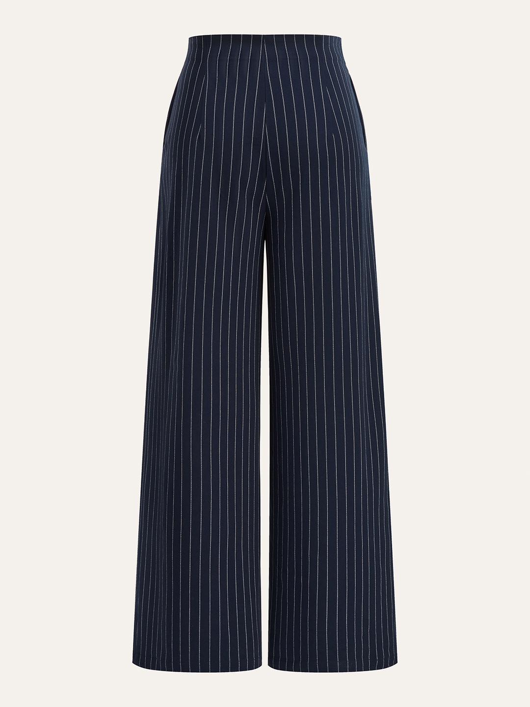 Metal Button Asymmetric Placket Pinstripe Wide-Leg Pants  Liora Lane Boutique Pants