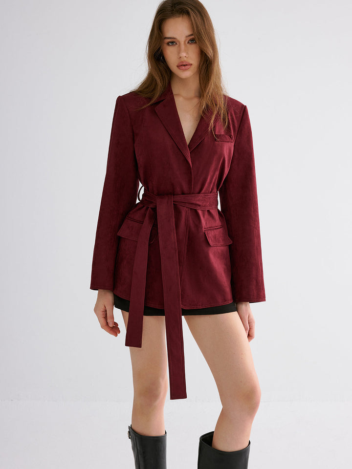 Minimal Belted Blazer  Liora Lane Boutique Blazers