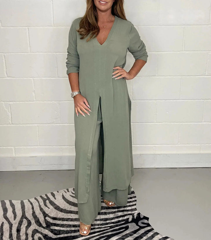 Sage Flow Layered Tunic Set Jasmine's Boutique Australia