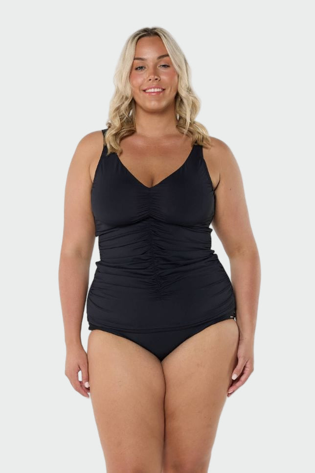 Black Middle Ruched Tankini Top Jasmine's Boutique Australia