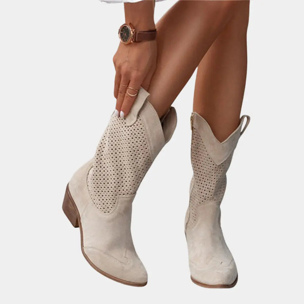 Sahara Breeze Perforated Suede Boots Jasmine's Boutique Australia