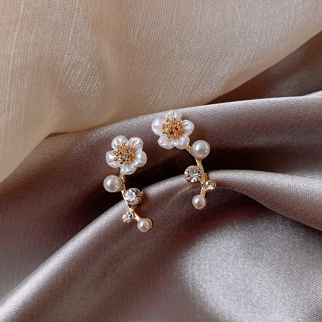 Flower Pearl Earrings Jasmine's Boutique Australia