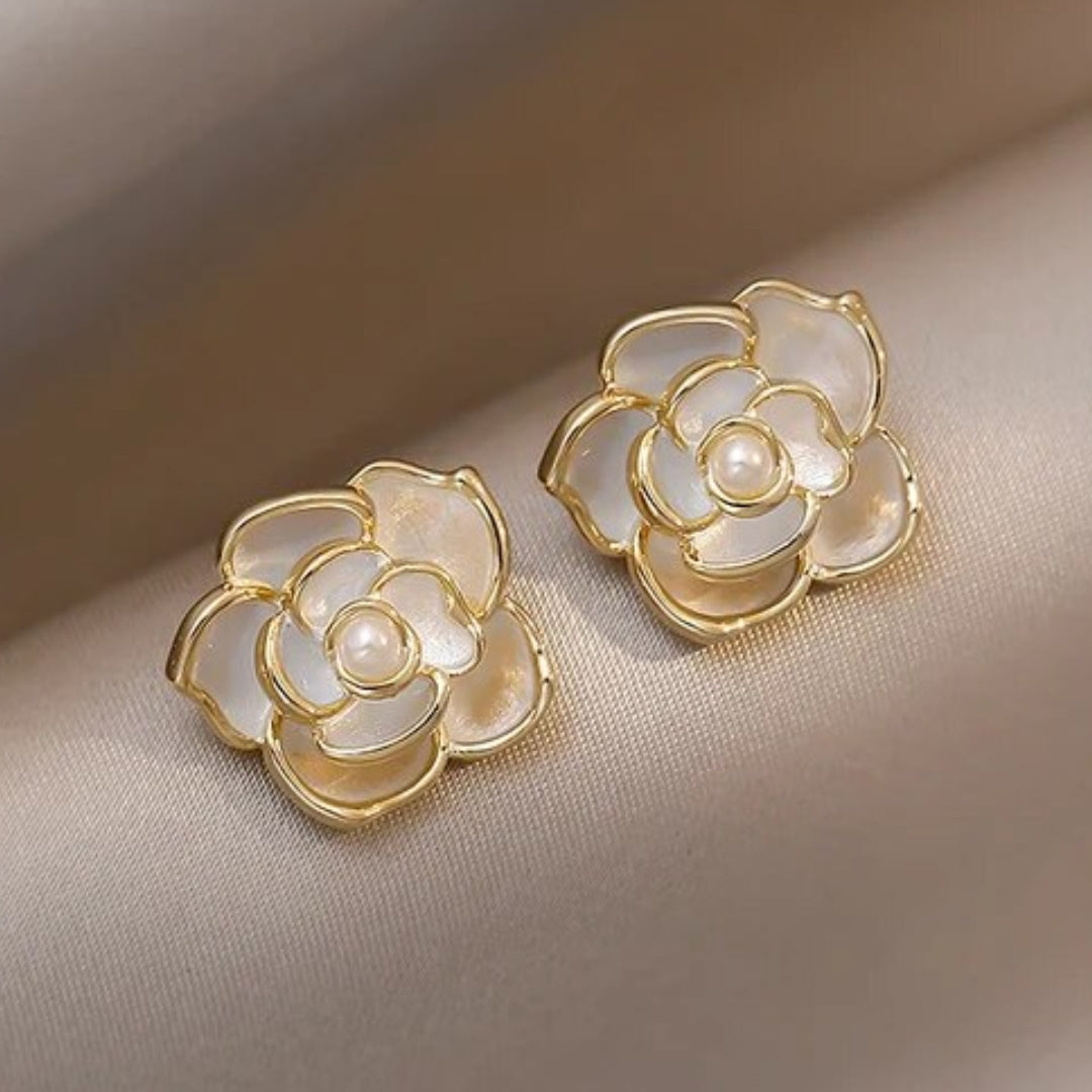 Elegant Pearl Flower Earrings Jasmine's Boutique Australia