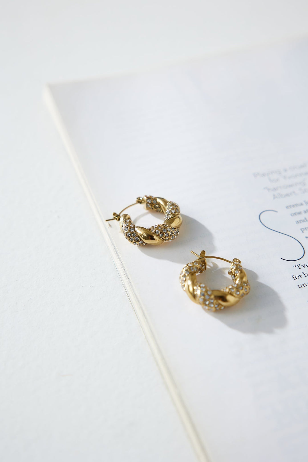 18K Gold-Plated Crystal Lover Earrings Jasmine's Boutique Australia