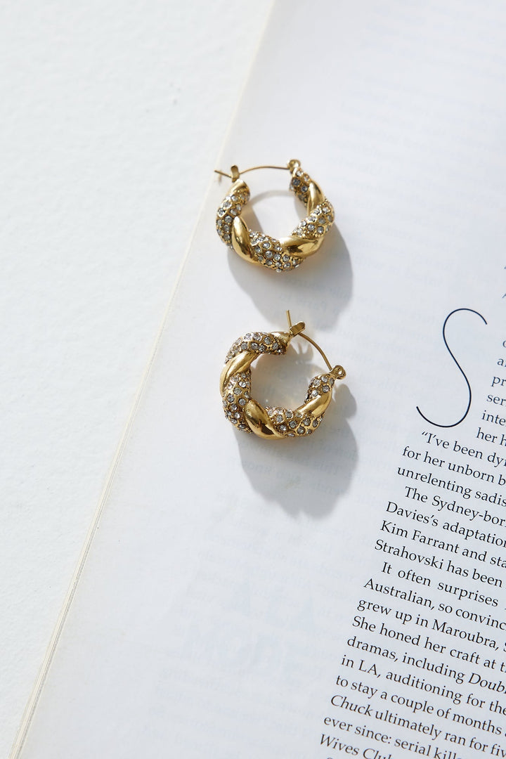 18K Gold-Plated Crystal Lover Earrings Jasmine's Boutique Australia