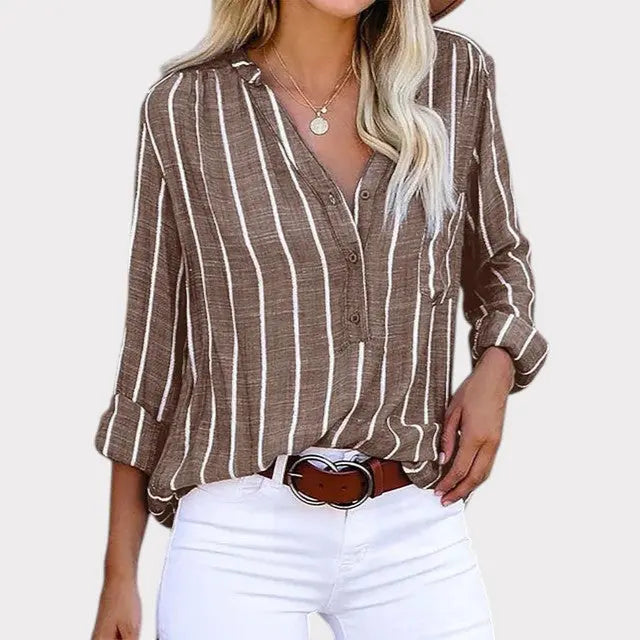 Striped Button-Up Shirt Jasmine's Boutique Australia