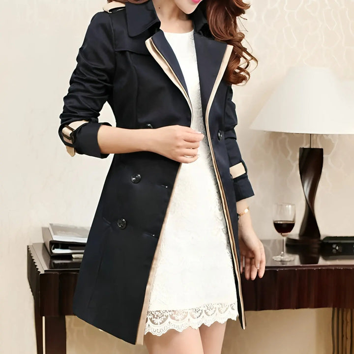 Clara Elegance Trimmed Trench Coat Jasmine's Boutique Australia