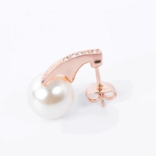 Set Necklace + Earrings with Pearls in Rose Gold Jasmine's Boutique Australia
