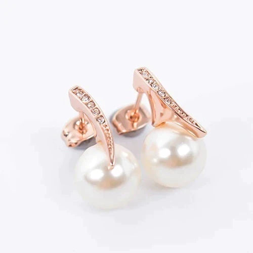 Set Necklace + Earrings with Pearls in Rose Gold Jasmine's Boutique Australia