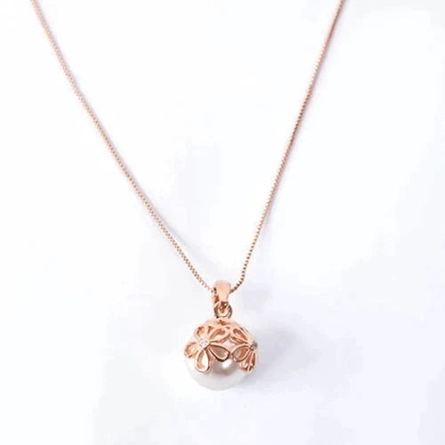 Set Necklace + Earrings with Pearls in Rose Gold Jasmine's Boutique Australia
