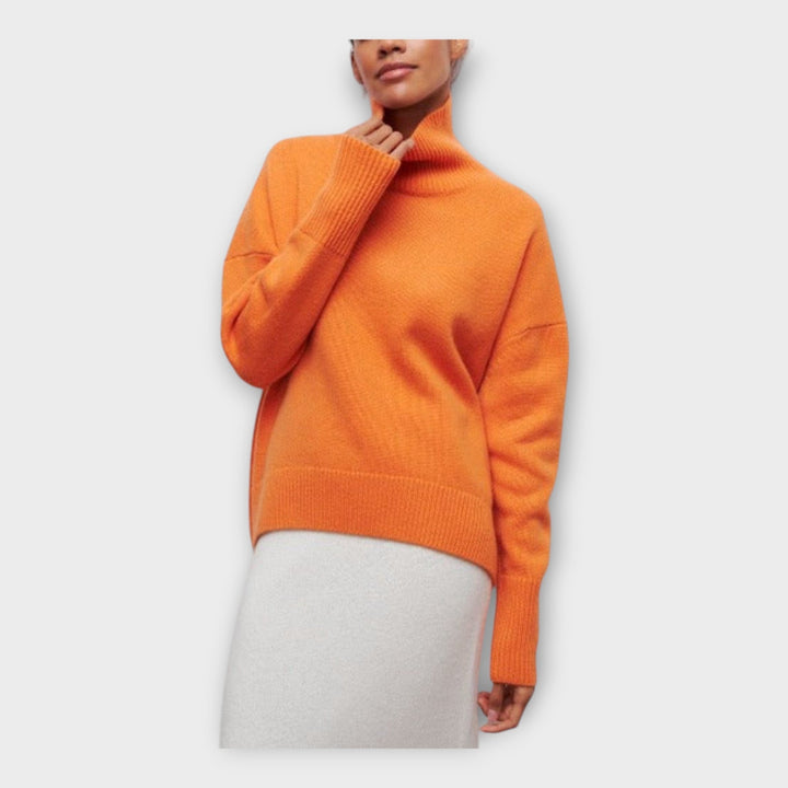 Knitted Sweater with High Collar Liora Lane Boutique