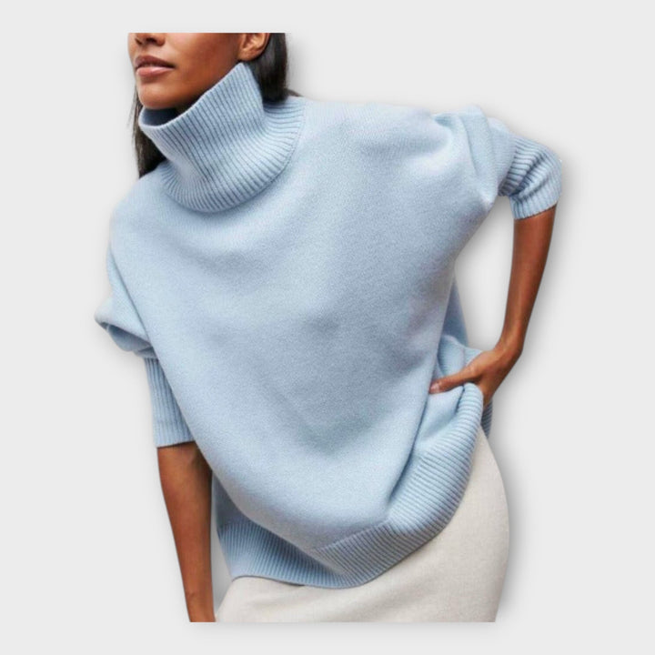 Knitted Sweater with High Collar Liora Lane Boutique