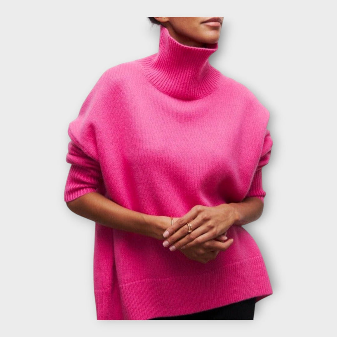 Knitted Sweater with High Collar Liora Lane Boutique