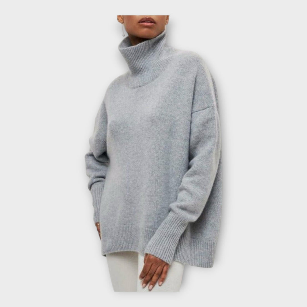 Knitted Sweater with High Collar Liora Lane Boutique