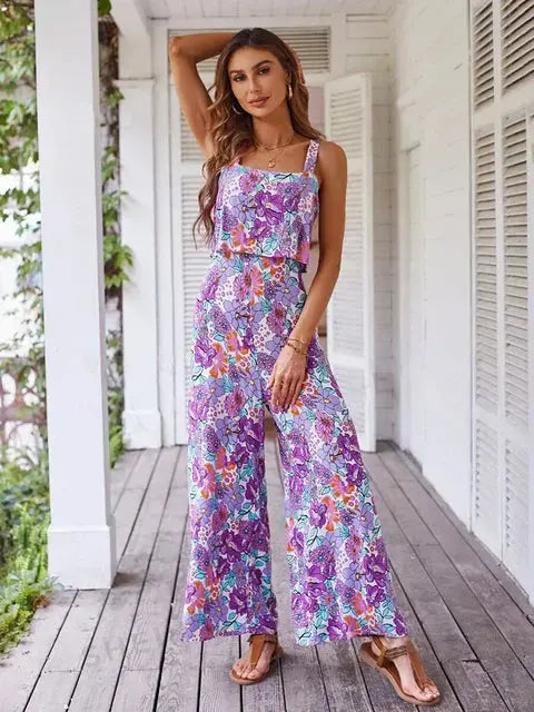 Sunset Bloom Wide-Leg Jumpsuit Jasmine's Boutique Australia