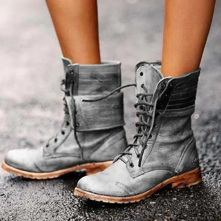Rustic Rose Lace-Up Combat Boots Jasmine's Boutique Australia