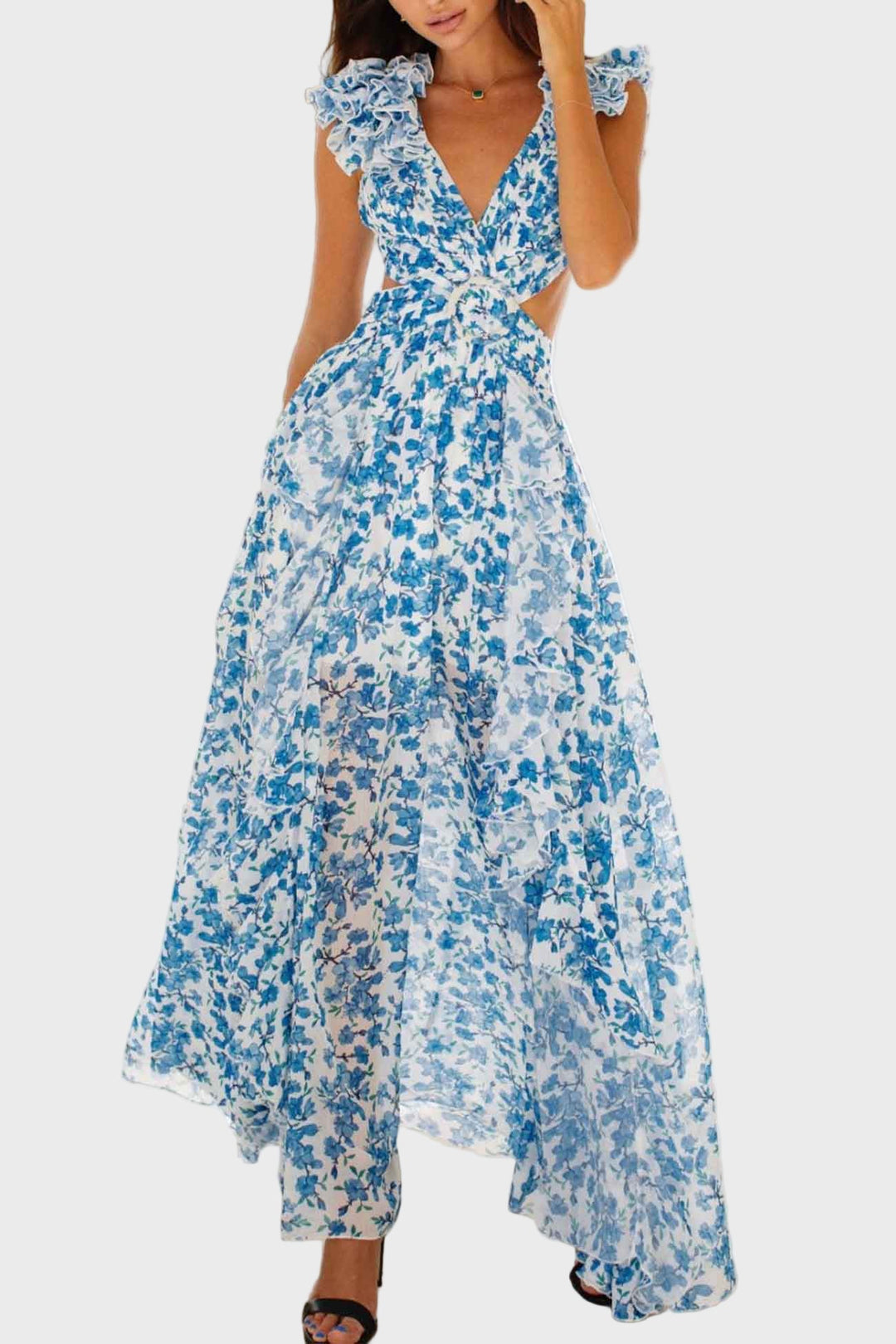 Blossom Whisper Ruffle Maxi Dress Jasmine's Boutique Australia