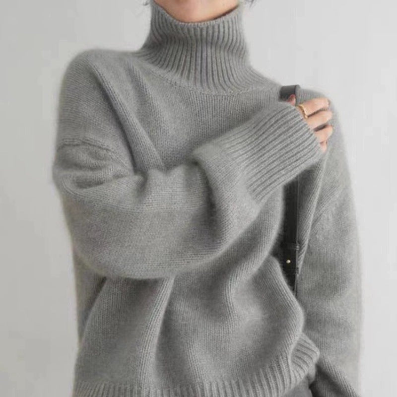 Selena | Cashmere Turtleneck  Liora Lane Boutique  Grey / UK 16-18 (XL) 44.95