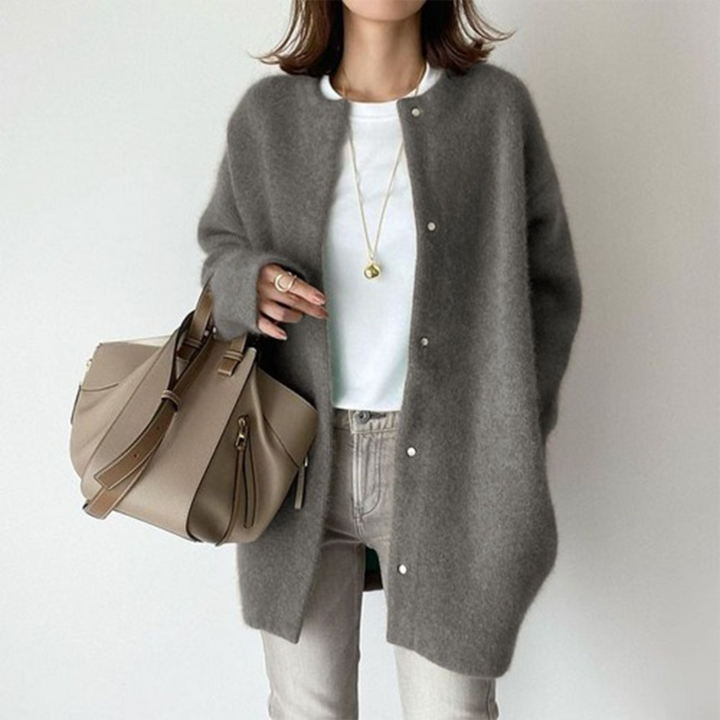 Chloe | Elegant Cashmere Cardigan  Liora Lane Boutique Clothing Grey / UK 20 (3XL) 44.95