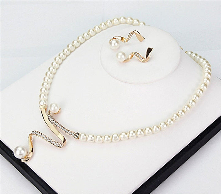 Natural Pearl Necklace + Earrings Set Jasmine's Boutique Australia