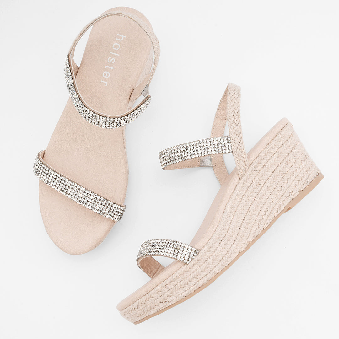 Floral Accent Wedge Sandals Jasmine's Boutique Australia