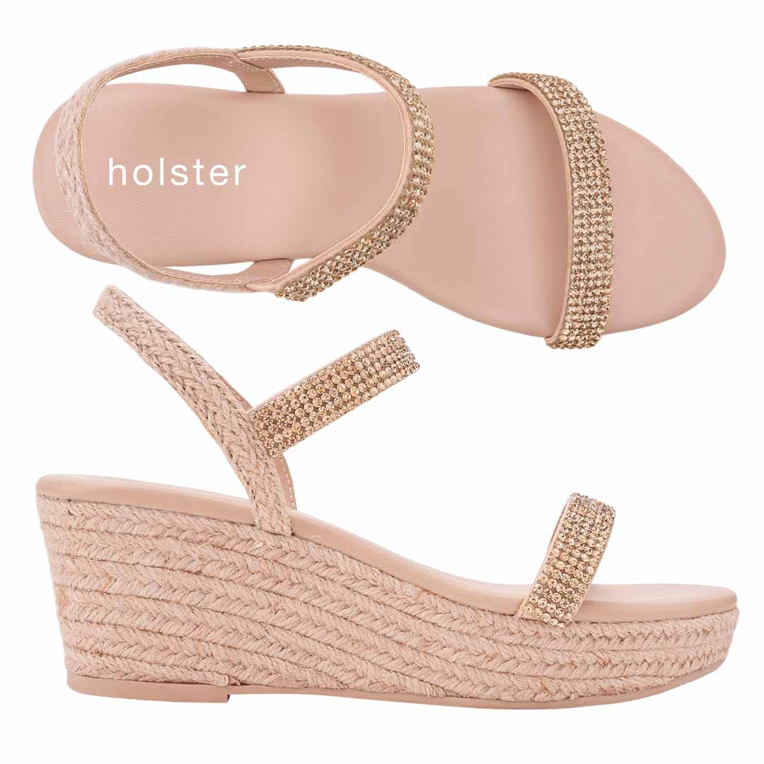 Floral Accent Wedge Sandals Jasmine's Boutique Australia