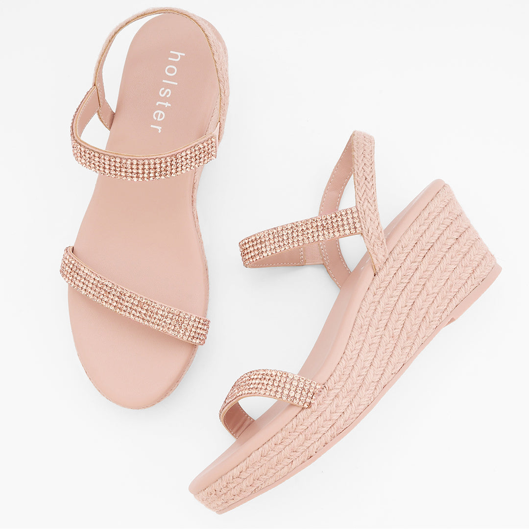 Floral Accent Wedge Sandals Jasmine's Boutique Australia