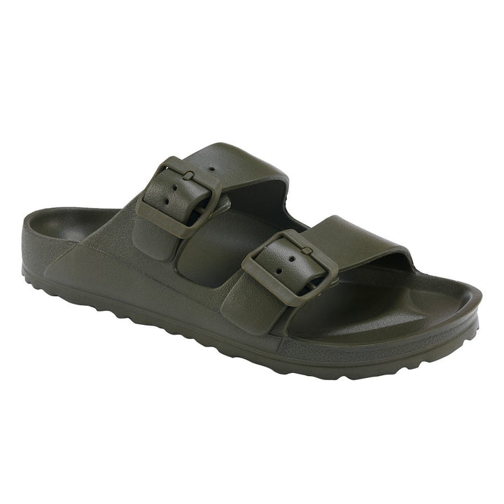 Khaki Double Buckle Slide Sandals Jasmine's Boutique Australia