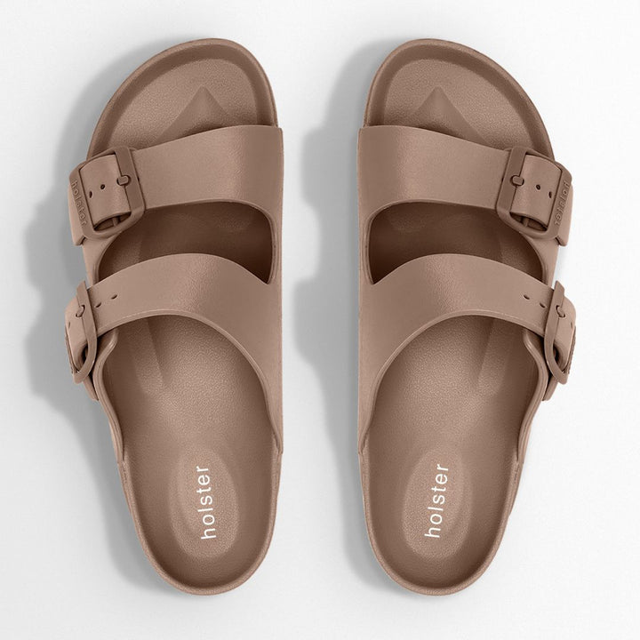 Neutral Double Buckle Comfort Slide Sandals Jasmine's Boutique Australia
