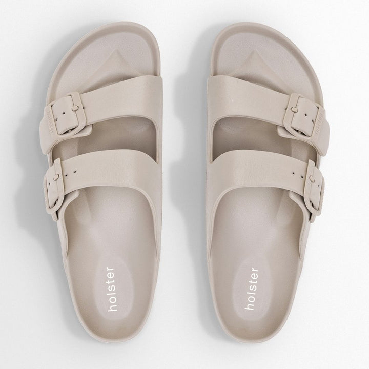 Beige Double Buckle Slide Sandals Jasmine's Boutique Australia